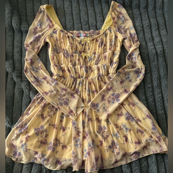Yellow and purple floral urban outfitters romper - Picture 2 of 4